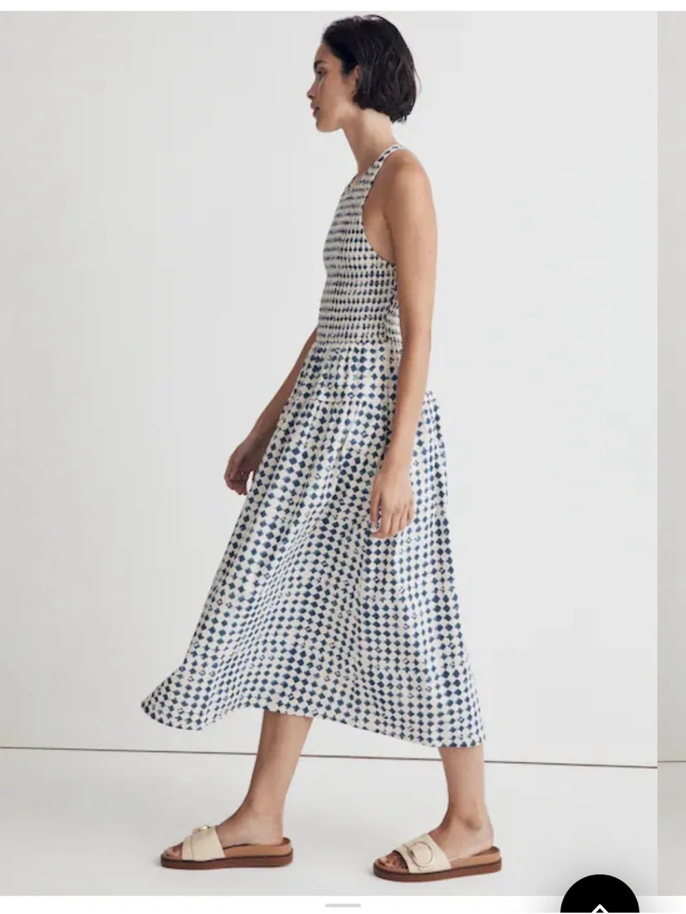 Madewell White and Navy Blue Patterned Maxi Dress - Picture 2 of 7